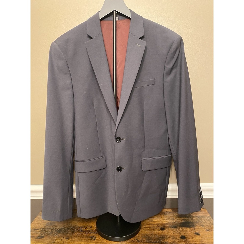 Express Photographer Fitted Dark Gray Suite Jacket Blazer Wool Blend Mens 38R